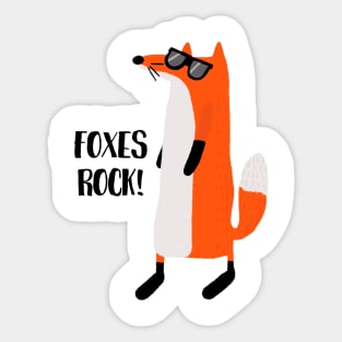 Foxes Rock, Funny Cute Foxy Fox Sticker